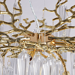 Люстра золотого цвета с декоративными ветками и длинными прозрачными стеклянными подвесами в форме сосулек Droplet Chandelier варинант исполнения - 8 | Loft Concept в Твери