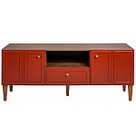 ТВ-тумба красная из массива бука с 2-мя дверками и ящиком Wenge Light варинант исполнения - 2 | Loft Concept в Твери