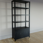 Стеллаж со стеклянными полками Elsa Dreams Black варинант исполнения - 6 | Loft Concept в Твери