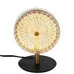 Настольная лампа с плафоном из рельефного стекла Peony Glass Bronze  варинант исполнения - 1 | Loft Concept в Твери