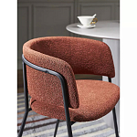 Стул полукруглый мягкий с буклированной обивкой Chair with Boucle Upholstery варинант исполнения - 6 | Loft Concept в Твери