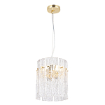 Подвесной светильник цилиндрической формы с текстурными стеклянными элементами Textured Glass Chandelier варинант исполнения - 2 | Loft Concept в Твери