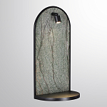 Настенный светильник зеленого цвета с черной рамкой овальной формы с полкой Herbarium  варинант исполнения - 1 | Loft Concept в Твери