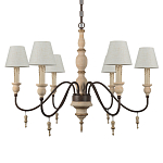 Люстра на металлическом основании с 6-ю белыми тканевыми абажурами Terrain варинант исполнения - 5 | Loft Concept в Твери