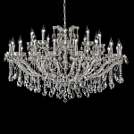 Люстра подвесная двухъярусная с 30-ю лампочками и прозрачными хрустальными подвесками на хромированном основании Crystal lamps варинант исполнения - 1 | Loft Concept в Твери