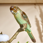 Подсвечник с двумя попугаями из фарфора на бронзовой ветке Eden Garden варинант исполнения - 3 | Loft Concept в Твери