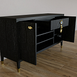 Комод-буфет Elsa Dreams Black с открытыми полками   варинант исполнения - 5 | Loft Concept в Твери