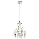 Люстра подвесная из металла с хрустальными подвесками прозрачного цвета Quasar 41 варинант исполнения - 5 | Loft Concept в Твери
