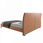 Кровать двуспальная коричневая из экокожи Modern Look варинант исполнения - 4 | Loft Concept в Твери