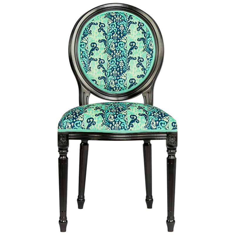 Стул из натурального бука Ikat Pattern бирюзовый Черный Бирюзовый Стул из натурального бука Ikat Pattern бирюзовый Черный Бирюзовый в Твери | Loft Concept