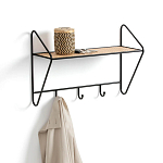 Настенная вешалка с полкой из ротанга Bourn Shelf-hanger варинант исполнения - 3 | Loft Concept в Твери