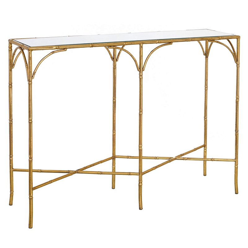 Консоль Metal Bamboo Console Золотой Прозрачное Стекло в Твери | Loft Concept 