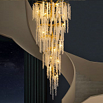 Люстра многоярусная с каркасом из металла и прозрачными подвесками FAIRYTREE Light варинант исполнения - 2 | Loft Concept в Твери