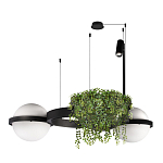 Подвесной светильник с 2-мя шарообразными плафонами и цилиндрическим спотом Light of Еyes варинант исполнения - 4 | Loft Concept в Твери