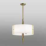 Люстра на штанге с белым круглым плафоном на бронзовом основании с вертикальным декором из металлических трубок Sohne варинант исполнения - 2 | Loft Concept в Твери