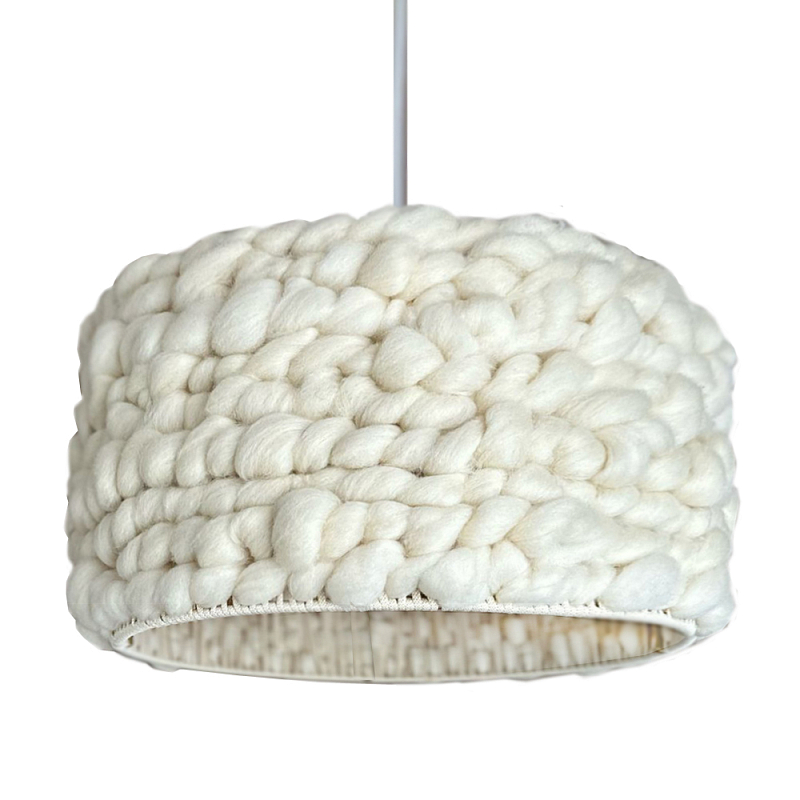 Вязаный шерстяной светильник Knitted wool lamp Cylinder Молочный Вязаный шерстяной светильник Knitted wool lamp Cylinder Молочный в Твери | Loft Concept