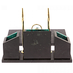 Настольный письменный набор из змеевика с часами Successful Leader варинант исполнения - 3 | Loft Concept в Твери