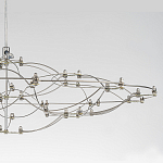 Люстра подвесная с тонкой металлической конструкцией цвета хром Quasar варинант исполнения - 3 | Loft Concept в Твери