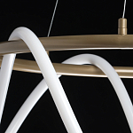 Люстра подвесная круглая золотого цвета с белыми изогнутыми световыми линиями Luke Lampco Tracer Lamp варинант исполнения - 10 | Loft Concept в Твери