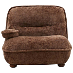 Кресло без подлокотников коричневое ну круглых деревянных ножках Loup Plush Armchair Brown варинант исполнения - 6 | Loft Concept в Твери
