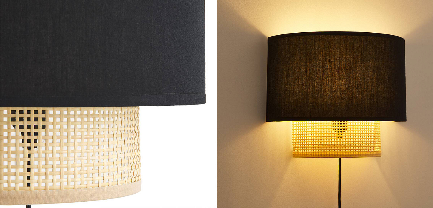 Бра Ottar Wicker Black lampshade Бра Ottar Wicker Black lampshade - Loft-Concept в Твери