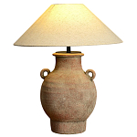 Настольная лампа керамическая с ручками и тканевым абажуром Eastern Tale варинант исполнения - 2 | Loft Concept в Твери