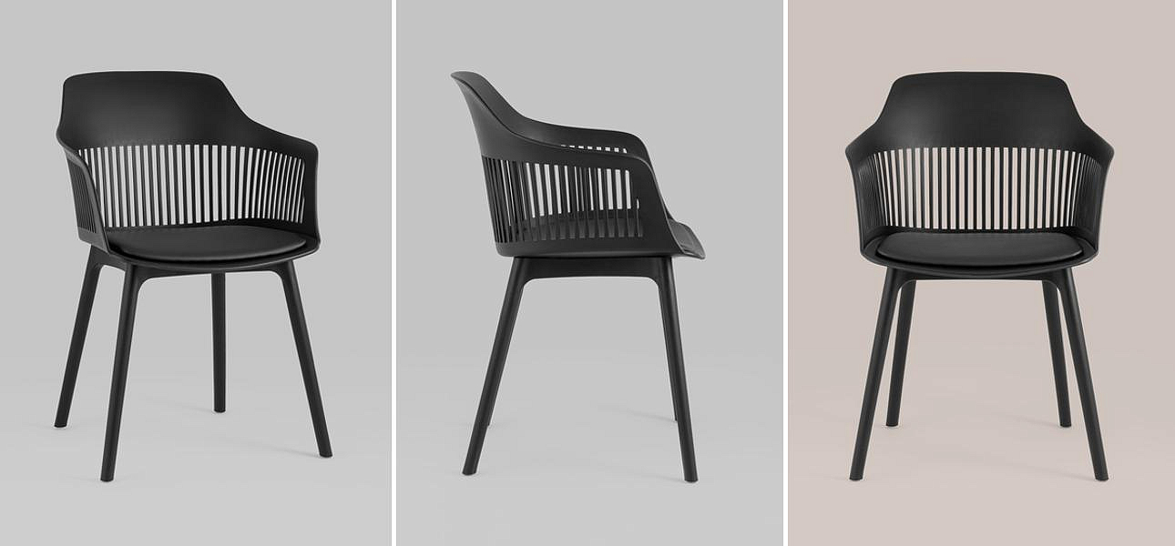 Стул Crocus Chair Черный цвет Велюровая подушка Стул Crocus Chair Черный цвет Велюровая подушка - Loft-Concept в Твери