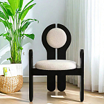 Стул черный из дерева с круглой спинкой Chair in Neoclassical Style варинант исполнения - 2 | Loft Concept в Твери