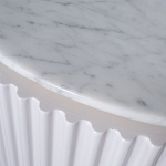 Тумба под телевизор белая овальная с мраморной столешницей Thoroughbass варинант исполнения - 3 | Loft Concept в Твери