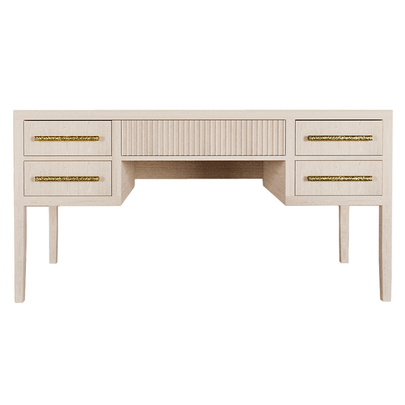 Большой Рабочий стол Primo с 5 выдвижными ящиками Светлый дуб Древесина в Твери | Loft Concept 