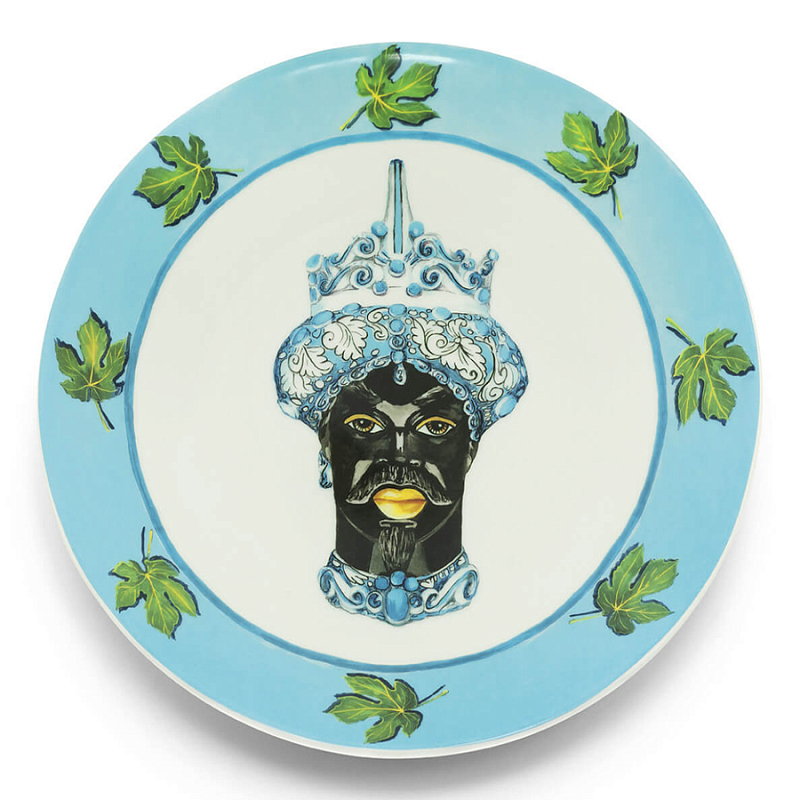 Тарелка Abhika PLATE MORO HEAD D 28,5 Голубой Зеленый Тарелка Abhika PLATE MORO HEAD D 28,5 Голубой Зеленый в Твери | Loft Concept