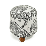 Пуф Wakonda с Круглыми ножками Черно-Белый орнамент варинант исполнения - 2 | Loft Concept в Твери