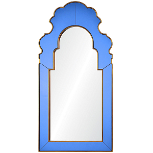 Настенное зеркало в синей зеркальной раме Filibert Mirror