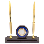 Часы настольные с двумя ручками из натурального камня Stone Clock варинант исполнения - 4 | Loft Concept в Твери