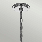 Люстра круглая цвета хром с вертикальными стеклянными трубками и круглыми подвесками Kichler варинант исполнения - 3 | Loft Concept в Твери