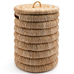 Плетеная корзина с крышкой из плетеного бананового дерева Zuwena Wicker Basket варинант исполнения - 1 | Loft Concept в Твери