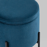 Синий пуф на черных ножках SANJAY варинант исполнения - 4 | Loft Concept в Твери