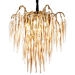 Люстра со стеклянными подвесками янтарного цвета Ambre Glass Chandelier 70 варинант исполнения - 1 | Loft Concept в Твери