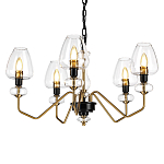  Люстра с 5-ю стеклянными плафонами в форме бокалов и угловыми кронштейнами Elstead Lighting варинант исполнения - 1 | Loft Concept в Твери