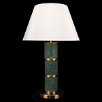 Настольная лампа на основании из зеленого мрамора с белым абажуром Noelia Green варинант исполнения - 2 | Loft Concept в Твери
