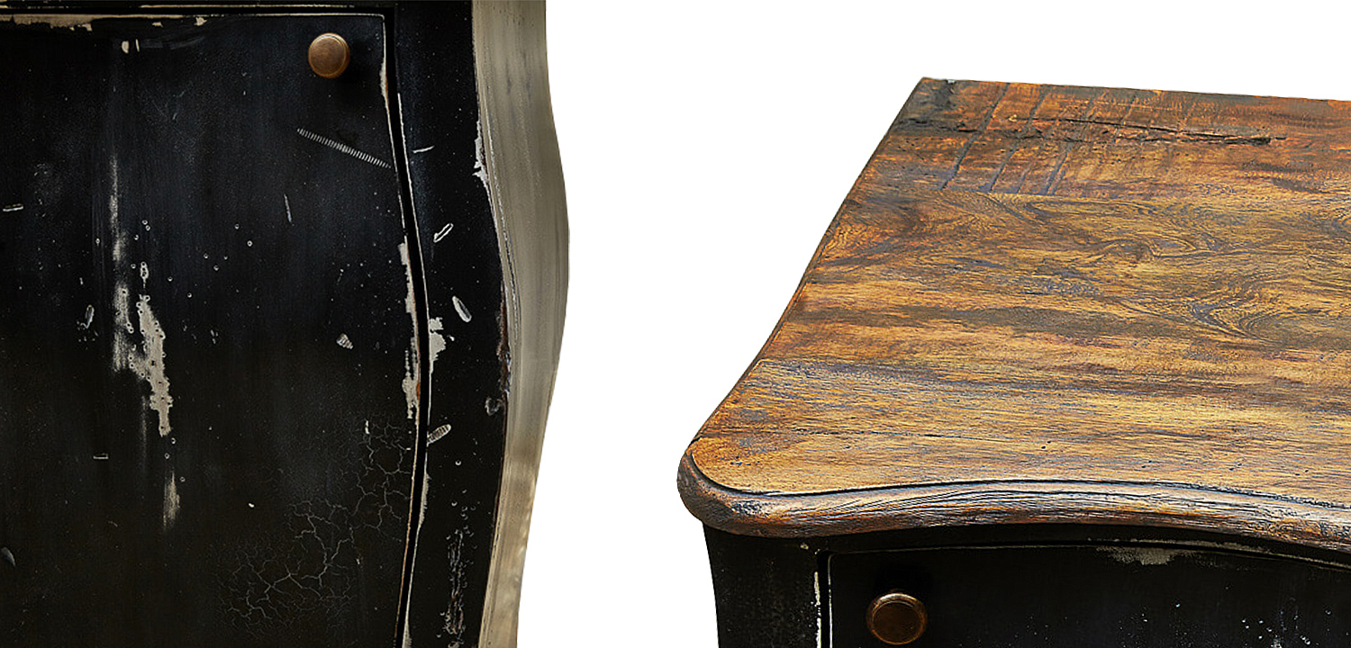 Комод длинный в стиле прованс Black Vintage Commode Черный Комод длинный в стиле прованс Black Vintage Commode Черный - Loft-Concept в Твери
