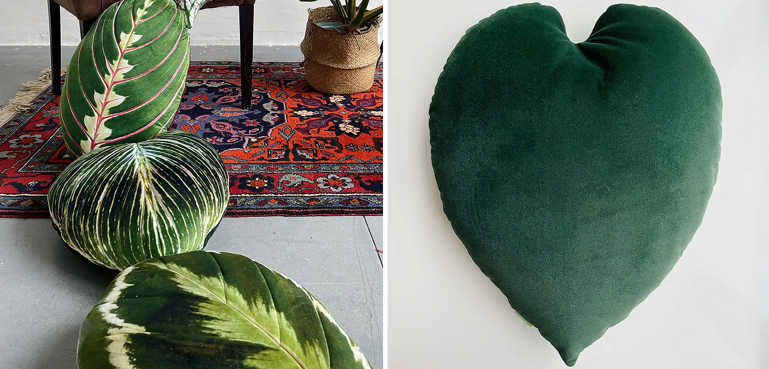 Декоративная подушка Botanical Cushion Philodendron Birkin Декоративная подушка Botanical Cushion Philodendron Birkin - Loft-Concept в Твери
