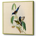 Постер на холсте с изображением птиц и цветов Blooming Birds Poster варинант исполнения - 4 | Loft Concept в Твери