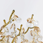 Бра золотого цвета с ветвями и прозрачными хрустальнымих подвесками Droplet Chandelier варинант исполнения - 3 | Loft Concept в Твери
