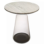 Кофейный столик с прозрачным основанием и столешницей с мраморным узором Transparent Base варинант исполнения - 1 | Loft Concept в Твери