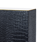 Настольная лампа с черным основанием из текстурированной кожи и белым абажуром Noir Allure  варинант исполнения - 3 | Loft Concept в Твери