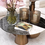 Дизайнерский журнальный стол с круглой столешницей на 3-х геометрических ножках Lehumod варинант исполнения - 2 | Loft Concept в Твери