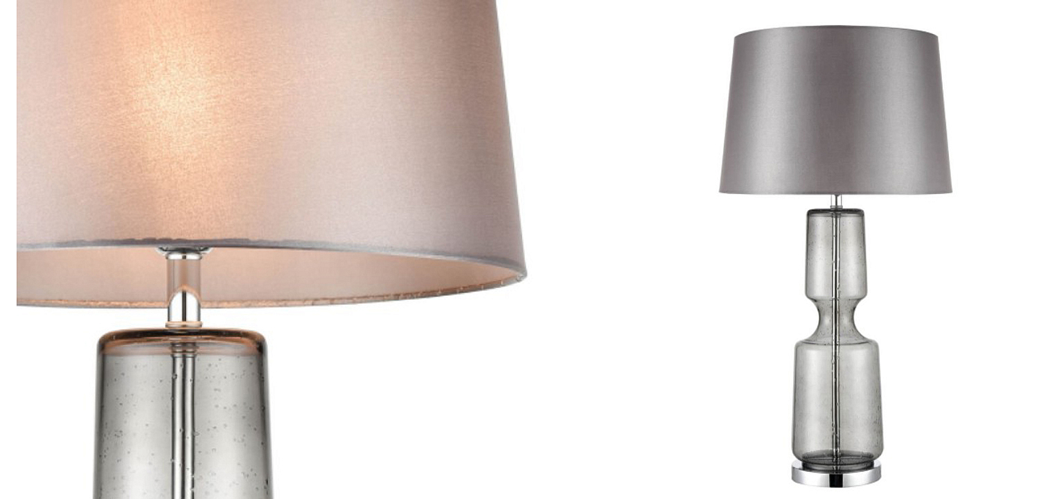 Настольная лампа Серое Стекло Antero Chrome Table Lamp Настольная лампа Серое Стекло Antero Chrome Table Lamp - Loft-Concept в Твери