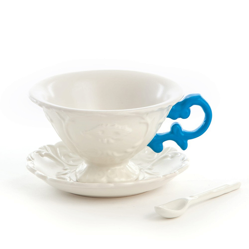 Чайная пара Seletti I-Tea Blue Белый Голубой Чайная пара Seletti I-Tea Blue Белый Голубой в Твери | Loft Concept