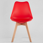 Стул с основой из пластика и мягким сиденьем Arvika Red варинант исполнения - 2 | Loft Concept в Твери